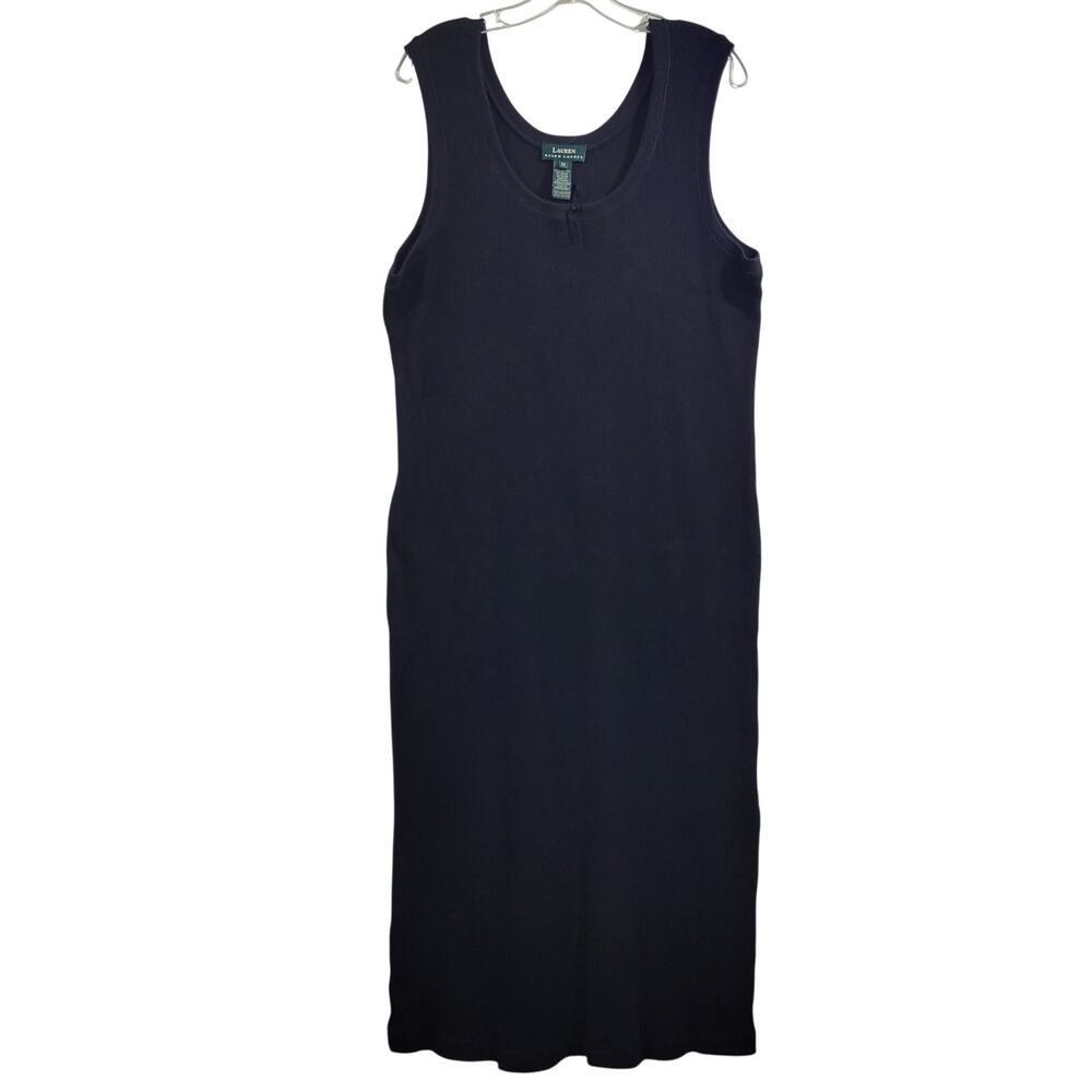 Lauren Ralph Lauren Black Knit Ribbed Sleeveless Maxi Dress Size 1X 61625-1145 - Picture 5 of 5